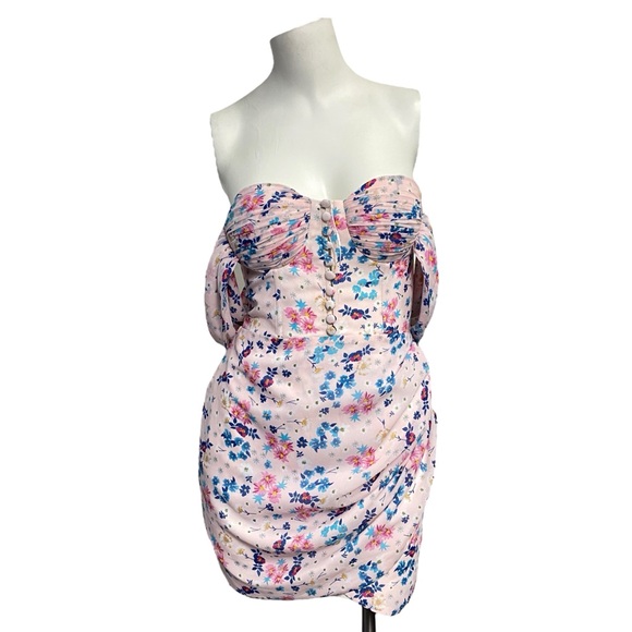 Adierlina off shoulder Pink Blue Coquette corset Small Mini Micro party dress - Picture 5 of 9